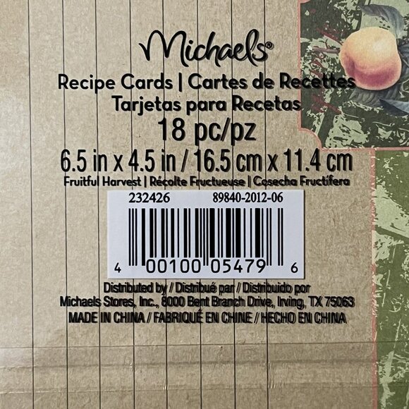 Michaels Blank Fruitful Harvest Fruit Recipe Cards Lot of 3 Packs 54 Total NOS - Picture 5 of 5